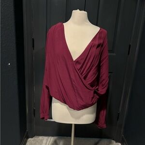 Elegant Burgundy Drape Top